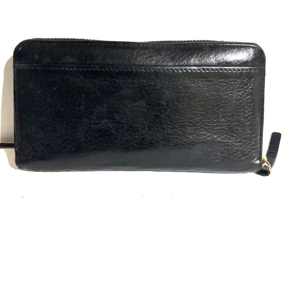 Kate Spade vintage Black  distressed  leather wallet